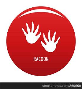 Racoon step icon. Simple illustration of racoon step vector icon for any design red. Racoon step icon vector red
