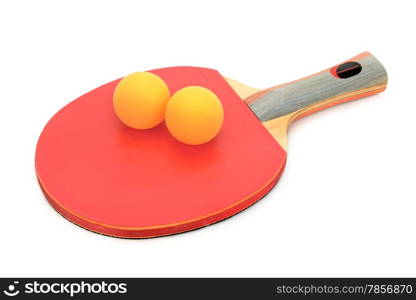 racquet to play ping-pong isolated on white background