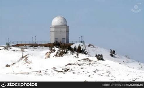 Radar, Antenna, Satellite, Dish on top of the mountain