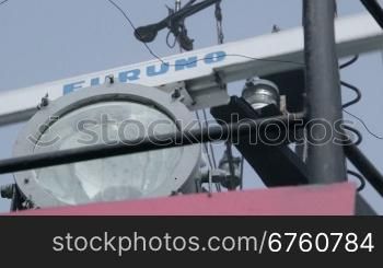 Radar on the wheelhouse of commercial fishing boat