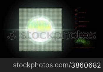 radar scan or examination screen display