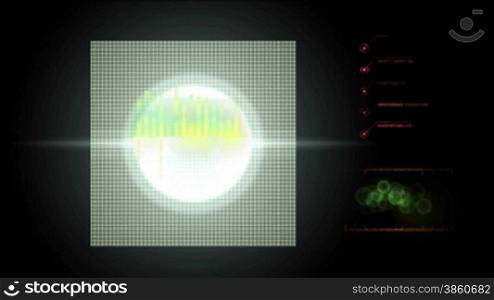 radar scan or examination screen display