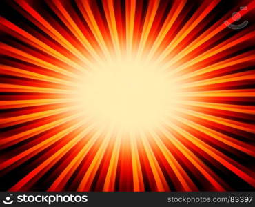 Radial orange sun rays abstract background
