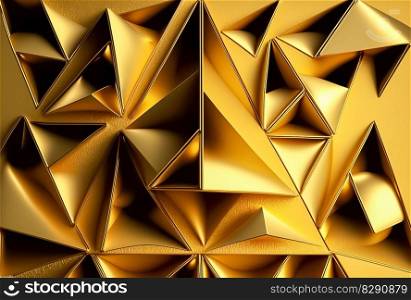 Radiant Gold A Golden Polygonal Background of Luxury. Radiant Gold A Golden Polygonal Background of Luxury AI Generated