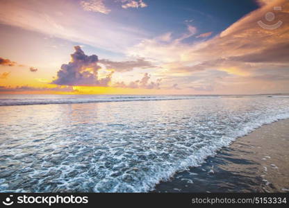 Radiant sea beach sunset. Radiant sea beach sunset on Bali, Indonesia