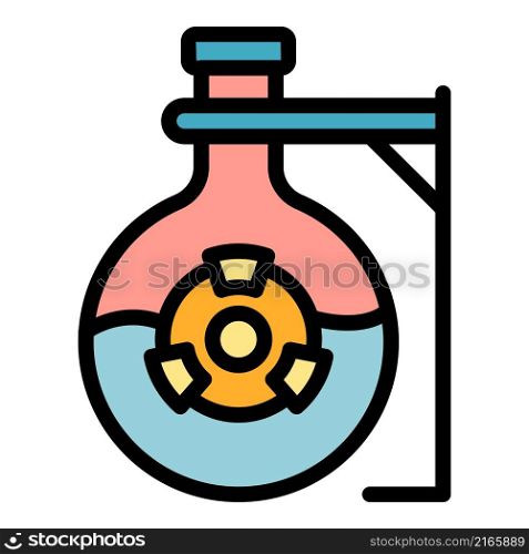 Radiation flask icon. Outline radiation flask vector icon color flat isolated. Radiation flask icon color outline vector