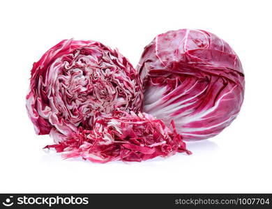 Radicchio, red salad isolated on white background