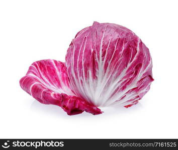 Radicchio, red salad isolated on white background