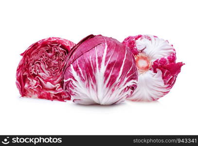 Radicchio, red salad isolated on white background