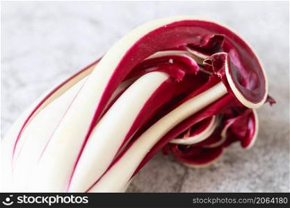 Radicchio Rosso di Treviso. Bright red with a slightly bitter flavour, Radicchio Rosso di Treviso PGI uses natural spring water to bring out its particular colour and taste.