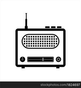 Radio Icon, Radio Receiver Icon Vector Art Illustration