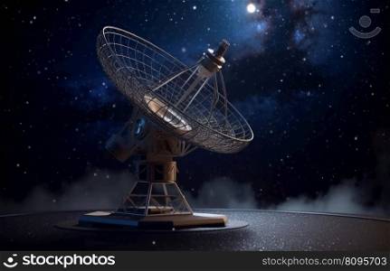 Radio telescope cosmic science. Cosmos planet. Generate Ai. Radio telescope cosmic science. Generate Ai