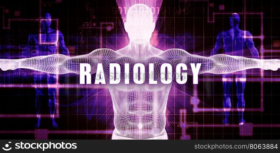 Radiology as a Digital Technology Medical Concept Art. Radiology