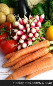 Radishes and other vegetables