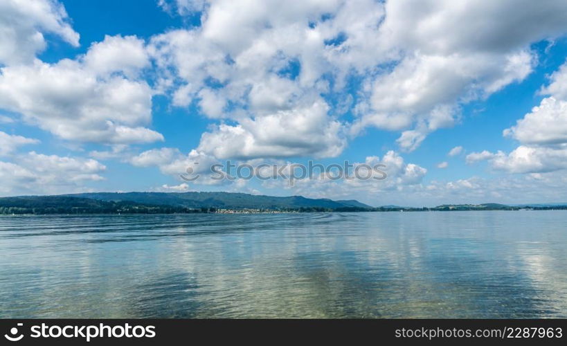 Radolfzell lakeside on Lake Constance panoramic view