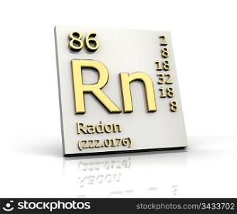Radon form Periodic Table of Elements - 3d made