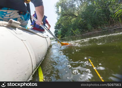 Rafting team , summer extreme water sport