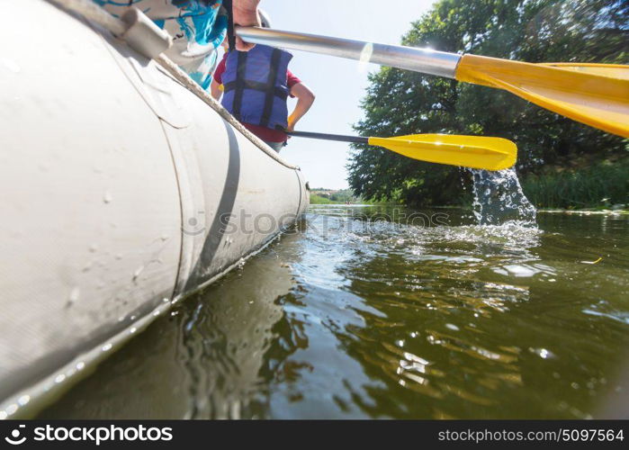 Rafting team , summer extreme water sport