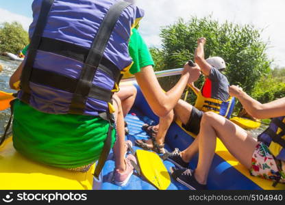 Rafting team , summer extreme water sport