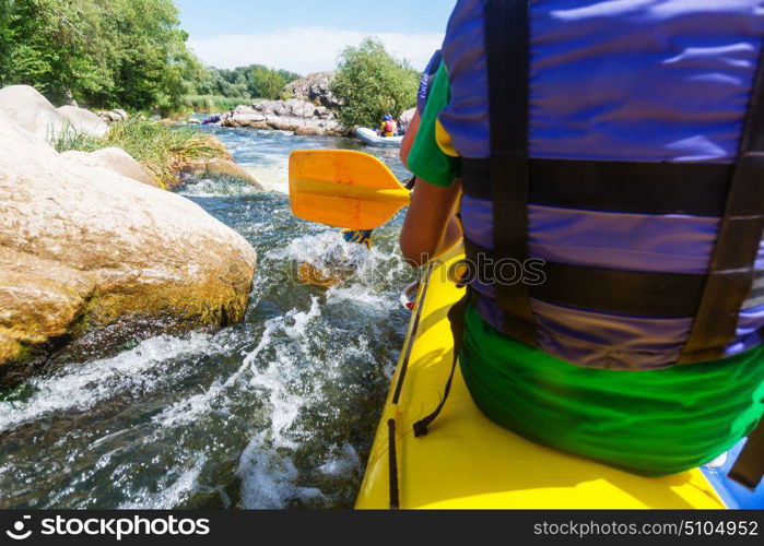 Rafting team , summer extreme water sport