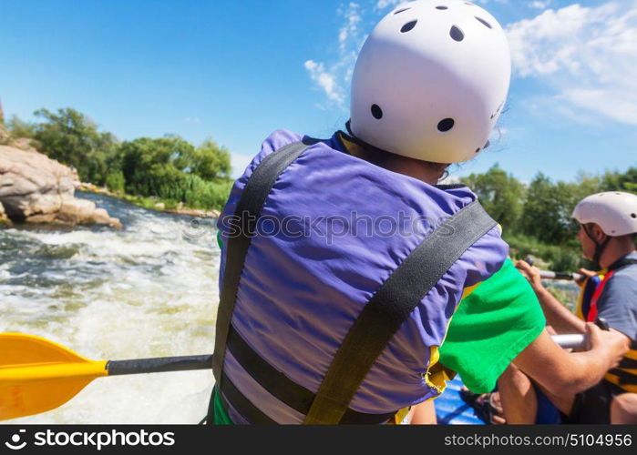 Rafting team , summer extreme water sport