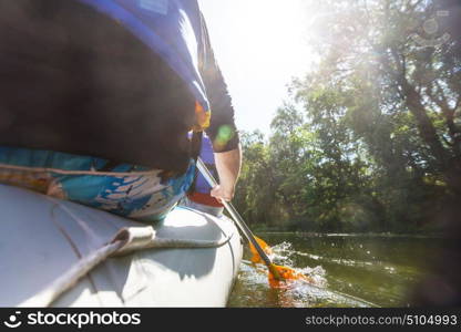 Rafting team , summer extreme water sport