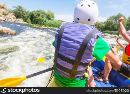 Rafting team , summer extreme water sport