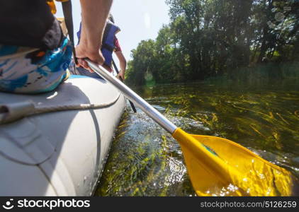 Rafting team , summer extreme water sport