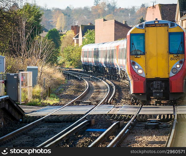 Rail tracks in bright summer day