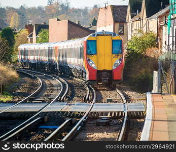 Rail tracks in bright summer day