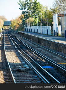 Rail tracks in bright summer day