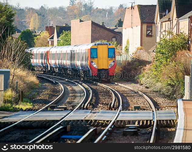 Rail tracks in bright summer day