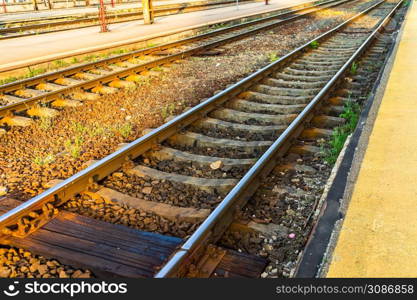 Rail traks at Bucharest North Train Station