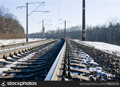 Railroad at winter time