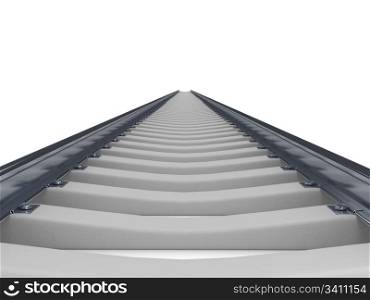 Railroad over white background. Computer generated image
