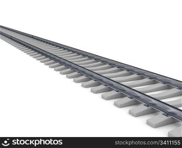 Railroad over white background. Computer generated image