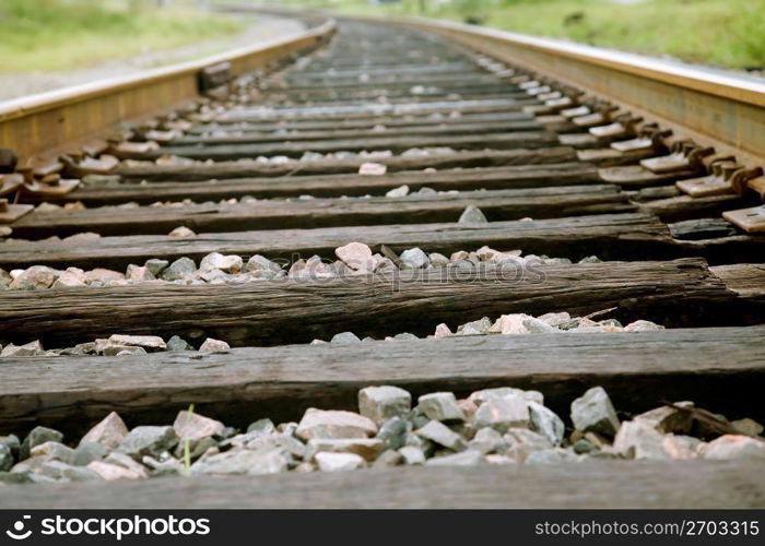 Railroad track, close-up