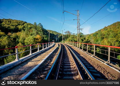 Railroad tracks. Classical railway