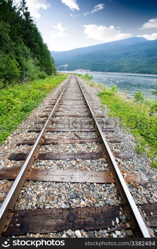 Railroad tracks in nature