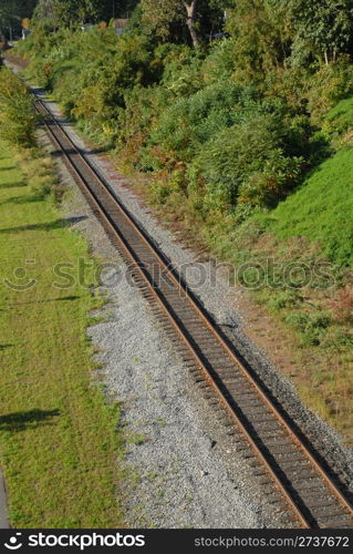 Railroad tracks near the Port of Rochester, New York