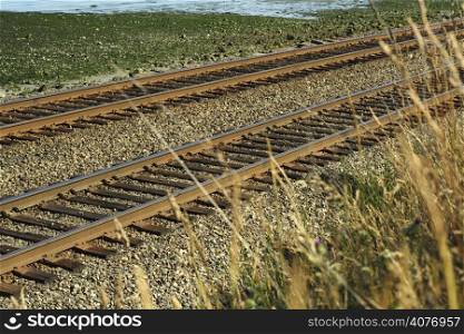 Railroad train tracks