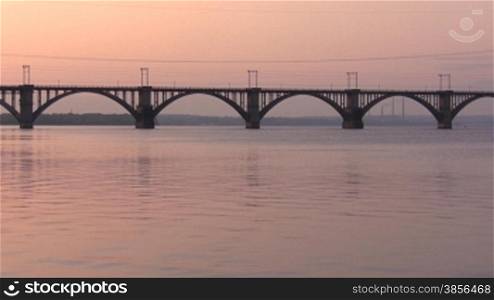 railway bridge through the river Dnepr.