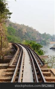 railway on Kwai river in Thailand