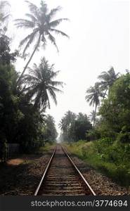 Railway on the coast of Sri Lanka