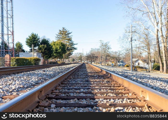 Railway or railroad tracks for train transportation