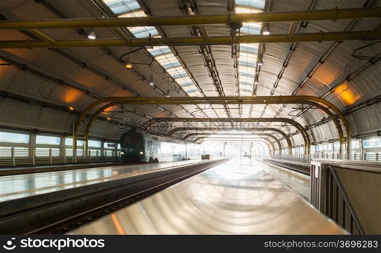 Railway station at Rome Fiumicino Airport station Leonardo da Vinci Express goes into city center