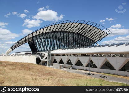 Railway station connected to Saint Exupery airport in Lyon, France