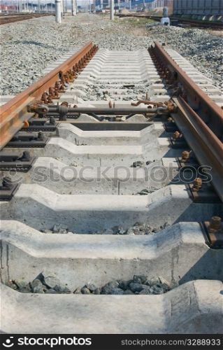 Railway to nowhere.Perspective view