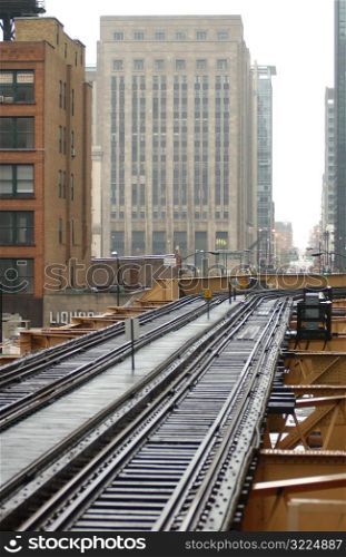 Railway tracks at CTA in Chicago
