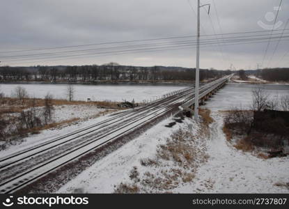 Railway trestle over the Cedar River, Cedar Rapids, Iowa